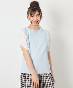 a.v.v / アー・ヴェ・ヴェ カットソー | [110-160]【WEB限定】シアーギンガムスリーブTシャツ