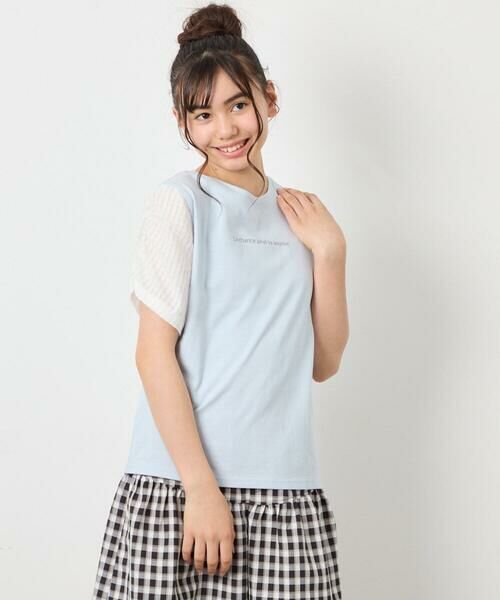 a.v.v / アー・ヴェ・ヴェ カットソー | [110-160]【WEB限定】シアーギンガムスリーブTシャツ | 詳細14