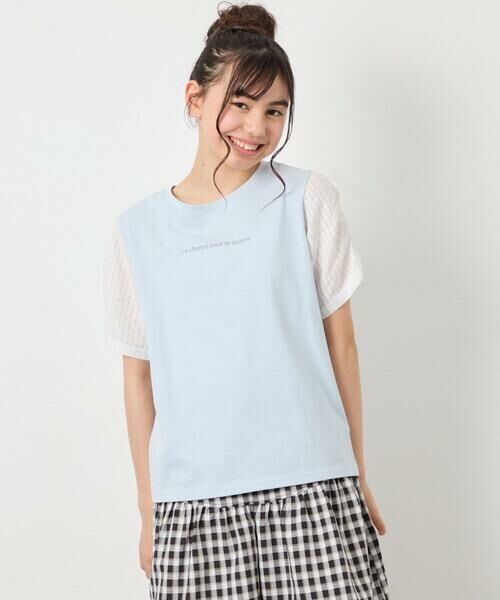 a.v.v / アー・ヴェ・ヴェ カットソー | [110-160]【WEB限定】シアーギンガムスリーブTシャツ | 詳細15