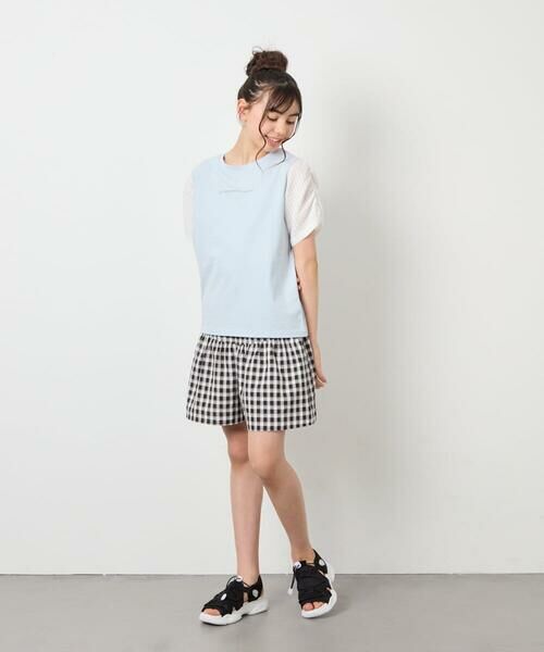 a.v.v / アー・ヴェ・ヴェ カットソー | [110-160]【WEB限定】シアーギンガムスリーブTシャツ | 詳細22