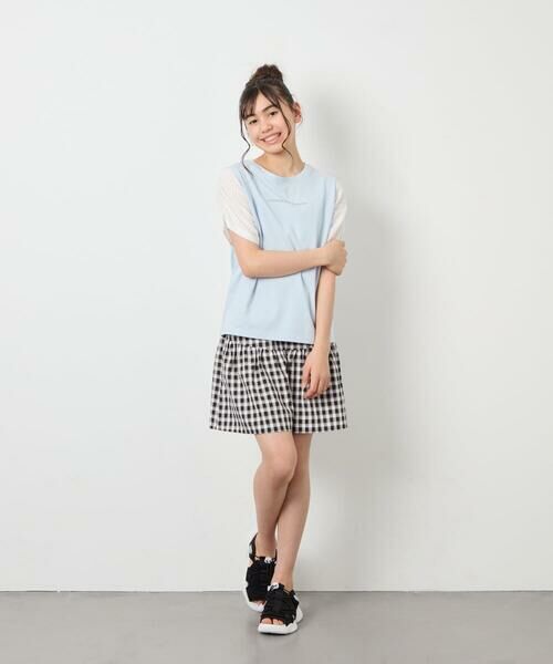 a.v.v / アー・ヴェ・ヴェ カットソー | [110-160]【WEB限定】シアーギンガムスリーブTシャツ | 詳細23