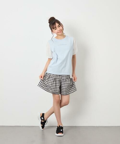 a.v.v / アー・ヴェ・ヴェ カットソー | [110-160]【WEB限定】シアーギンガムスリーブTシャツ | 詳細24