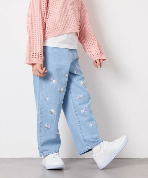 a.v.v / アー・ヴェ・ヴェ チノ・ワークパンツ | [120-160]【選べるデザイン】デザインワイドストレートデニム（ライトブルー）