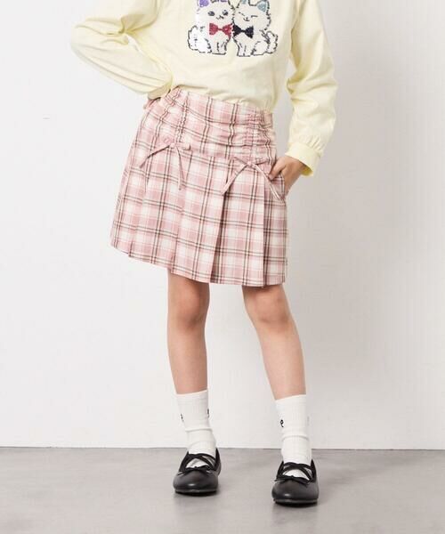 a.v.v / アー・ヴェ・ヴェ ショート・ハーフ・半端丈パンツ | [120-160]ギャザープリーツスカパン（ピンク）