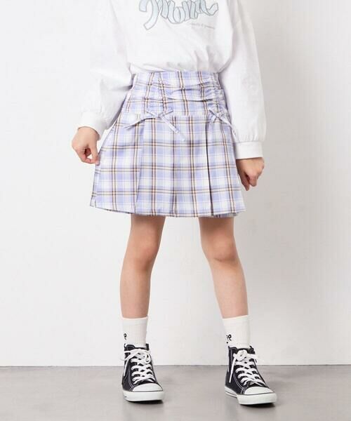 a.v.v / アー・ヴェ・ヴェ ショート・ハーフ・半端丈パンツ | [120-160]ギャザープリーツスカパン（ライトブルー）