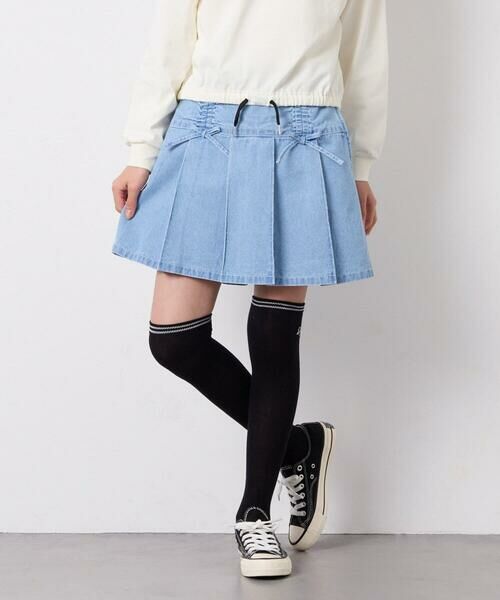 a.v.v / アー・ヴェ・ヴェ ショート・ハーフ・半端丈パンツ | [120-160]ギャザープリーツスカパン（ブルー）