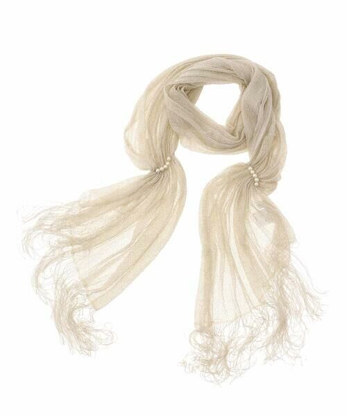 a.v.v / アー・ヴェ・ヴェ マフラー・ショール・スヌード・ストール | ラメラッセルパール調モチーフストール（ゴールド）