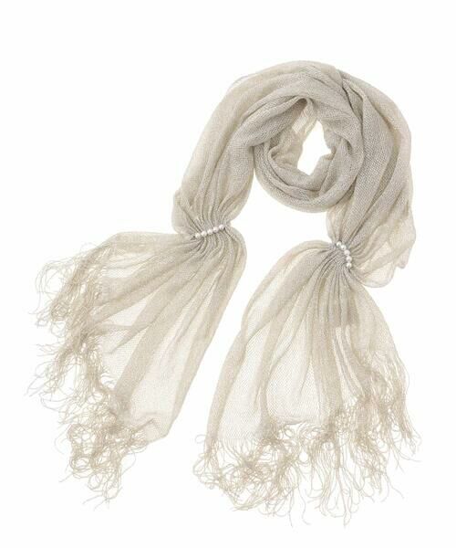a.v.v / アー・ヴェ・ヴェ マフラー・ショール・スヌード・ストール | ラメラッセルパール調モチーフストール（シルバー）