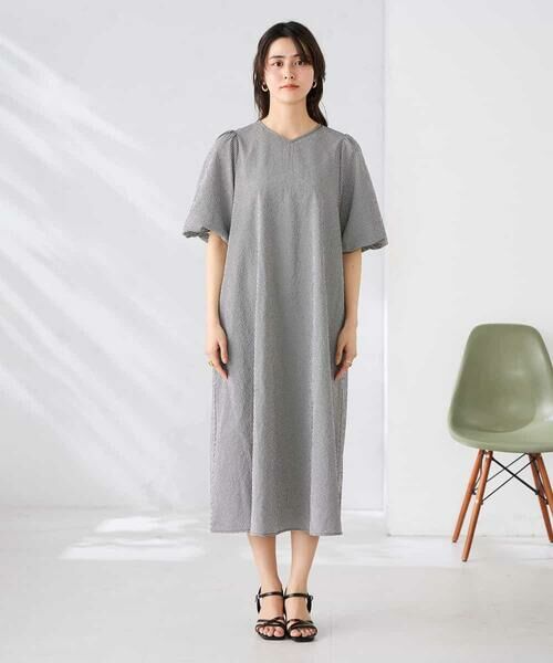 a.v.v / アー・ヴェ・ヴェ ロング・マキシ丈ワンピース | ソフトサッカーパフスリーブワンピース | 詳細11