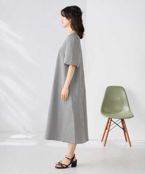 a.v.v / アー・ヴェ・ヴェ ロング・マキシ丈ワンピース | ソフトサッカーパフスリーブワンピース | 詳細12