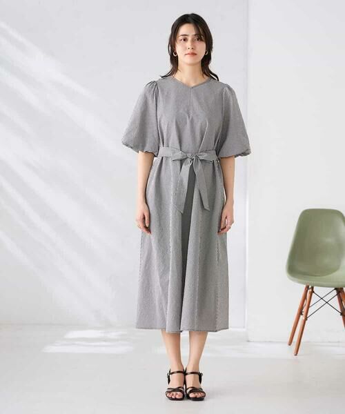 a.v.v / アー・ヴェ・ヴェ ロング・マキシ丈ワンピース | ソフトサッカーパフスリーブワンピース | 詳細14