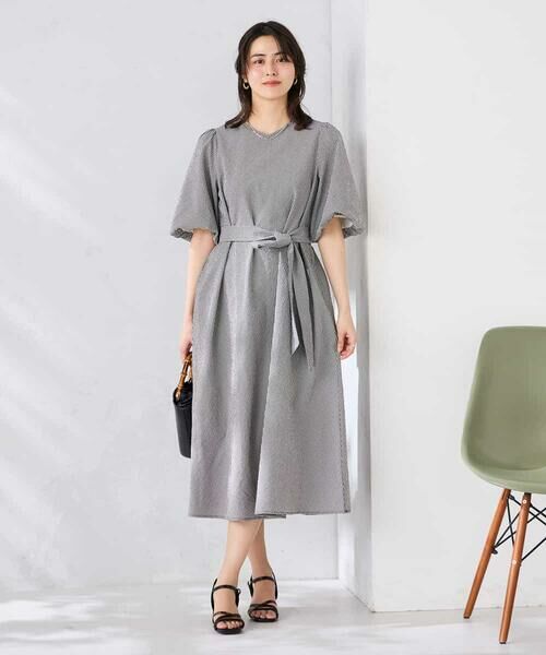 a.v.v / アー・ヴェ・ヴェ ロング・マキシ丈ワンピース | ソフトサッカーパフスリーブワンピース | 詳細4