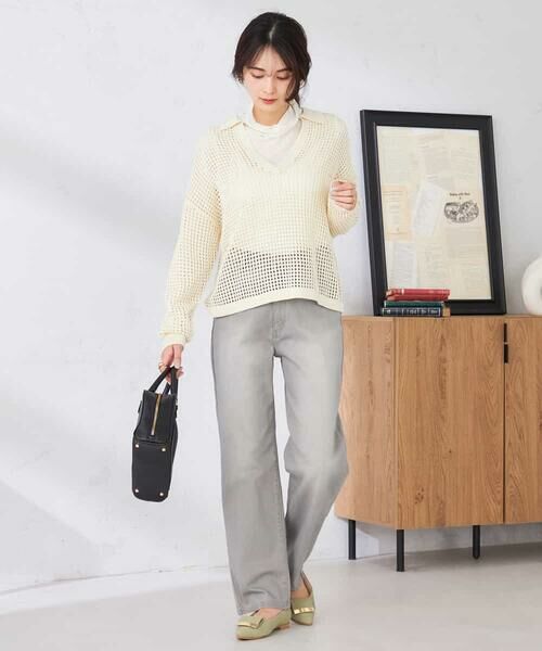 a.v.v / アー・ヴェ・ヴェ ニット・セーター | 襟付きメッシュニット | 詳細14