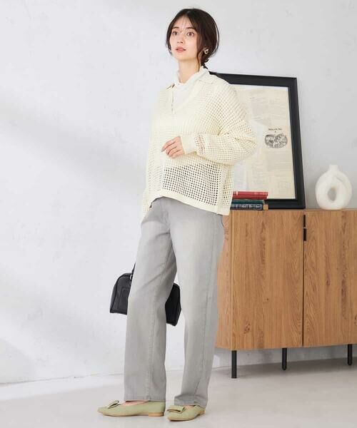 a.v.v / アー・ヴェ・ヴェ ニット・セーター | 襟付きメッシュニット | 詳細15