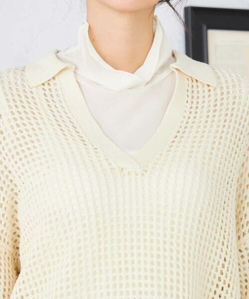 a.v.v / アー・ヴェ・ヴェ ニット・セーター | 襟付きメッシュニット | 詳細20