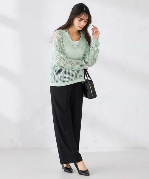 a.v.v / アー・ヴェ・ヴェ ニット・セーター | 襟付きメッシュニット | 詳細8