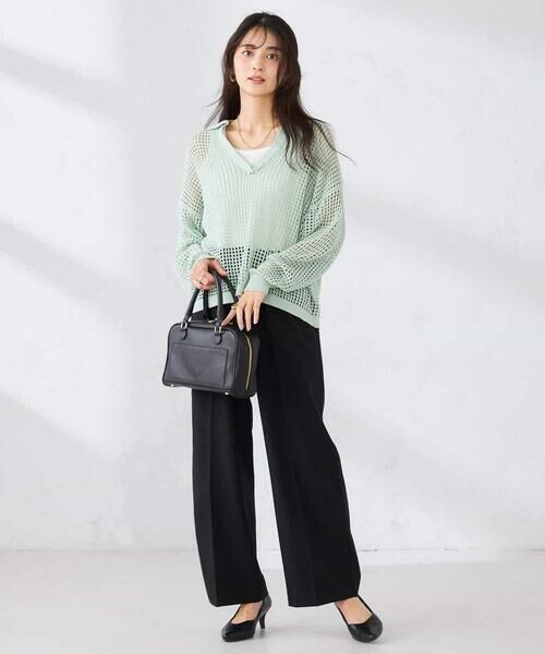 a.v.v / アー・ヴェ・ヴェ ニット・セーター | 襟付きメッシュニット | 詳細9