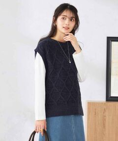 a.v.v / アー・ヴェ・ヴェ ベスト | アラン柄ハイネックベスト