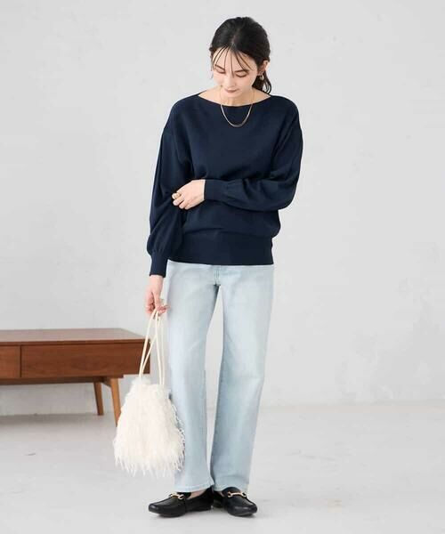 a.v.v / アー・ヴェ・ヴェ ニット・セーター | 【洗える/UVカット】ボートネック袖タックニット | 詳細20