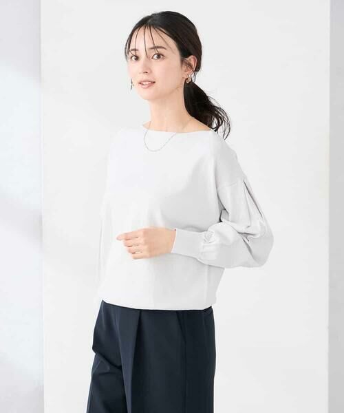 a.v.v / アー・ヴェ・ヴェ ニット・セーター | 【洗える/UVカット】ボートネック袖タックニット | 詳細23