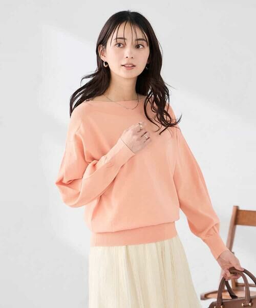 a.v.v / アー・ヴェ・ヴェ ニット・セーター | 【洗える/UVカット】ボートネック袖タックニット | 詳細3