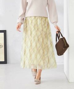 a.v.v / アー・ヴェ・ヴェ ロング・マキシ丈スカート | チェック柄チュールスカート