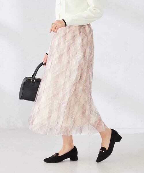 a.v.v / アー・ヴェ・ヴェ ロング・マキシ丈スカート | チェック柄チュールスカート | 詳細2