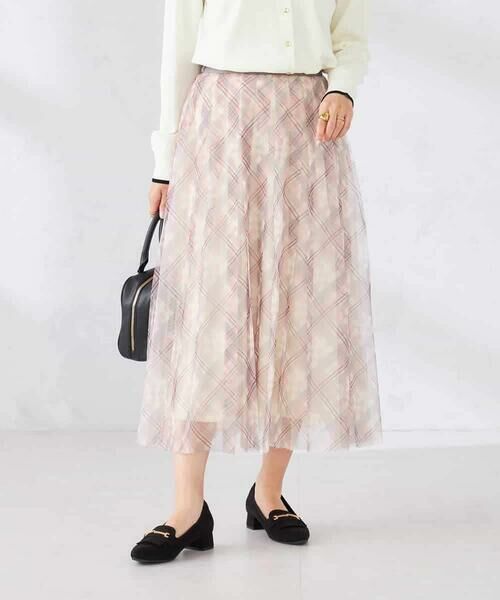a.v.v / アー・ヴェ・ヴェ ロング・マキシ丈スカート | チェック柄チュールスカート | 詳細3