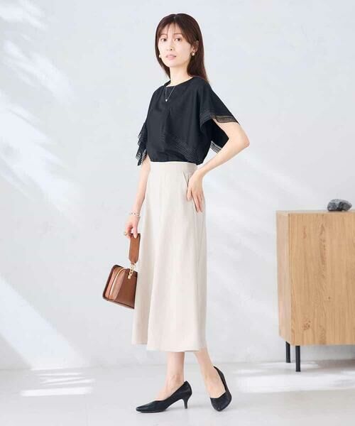 a.v.v / アー・ヴェ・ヴェ ロング・マキシ丈スカート | 【接触冷感/UVカット】リネンライクフレアスカート【セットアップ対応/アンチピリング】 | 詳細12