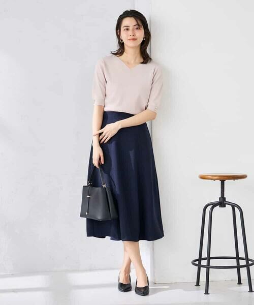 a.v.v / アー・ヴェ・ヴェ ロング・マキシ丈スカート | 【接触冷感/UVカット】リネンライクフレアスカート【セットアップ対応/アンチピリング】 | 詳細3