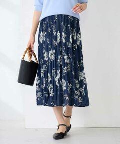 a.v.v / アー・ヴェ・ヴェ ロング・マキシ丈スカート | 【洗える】フラワープリントランダムプリーツスカート