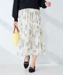 a.v.v / アー・ヴェ・ヴェ ロング・マキシ丈スカート | 【洗える】フラワープリントランダムプリーツスカート