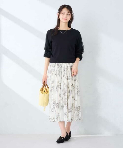 a.v.v / アー・ヴェ・ヴェ ロング・マキシ丈スカート | 【洗える】フラワープリントランダムプリーツスカート | 詳細10