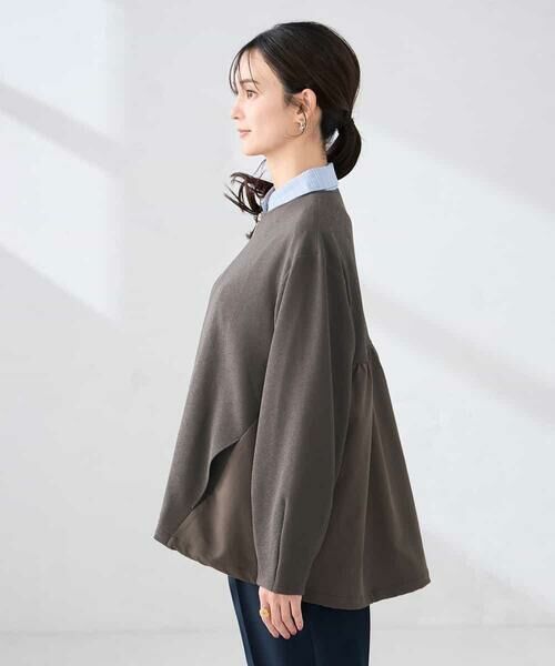 a.v.v / アー・ヴェ・ヴェ ノーカラージャケット | 異素材切り替えノーカラーブルゾン | 詳細18