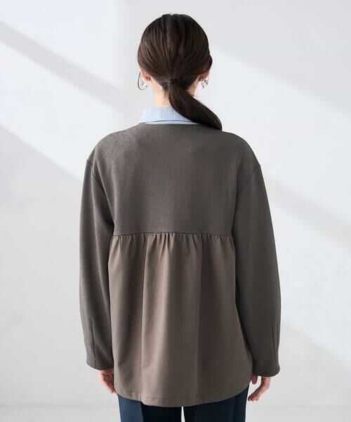 a.v.v / アー・ヴェ・ヴェ ノーカラージャケット | 異素材切り替えノーカラーブルゾン | 詳細19