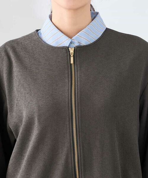 a.v.v / アー・ヴェ・ヴェ ノーカラージャケット | 異素材切り替えノーカラーブルゾン | 詳細20