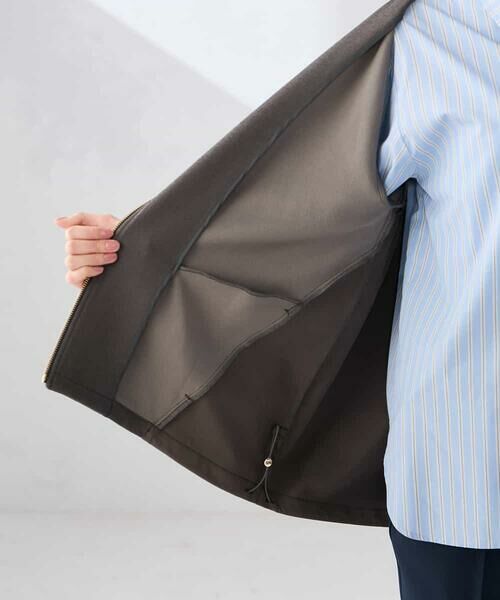 a.v.v / アー・ヴェ・ヴェ ノーカラージャケット | 異素材切り替えノーカラーブルゾン | 詳細24