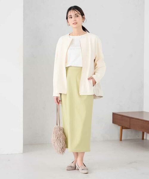 a.v.v / アー・ヴェ・ヴェ ノーカラージャケット | 異素材切り替えノーカラーブルゾン | 詳細5