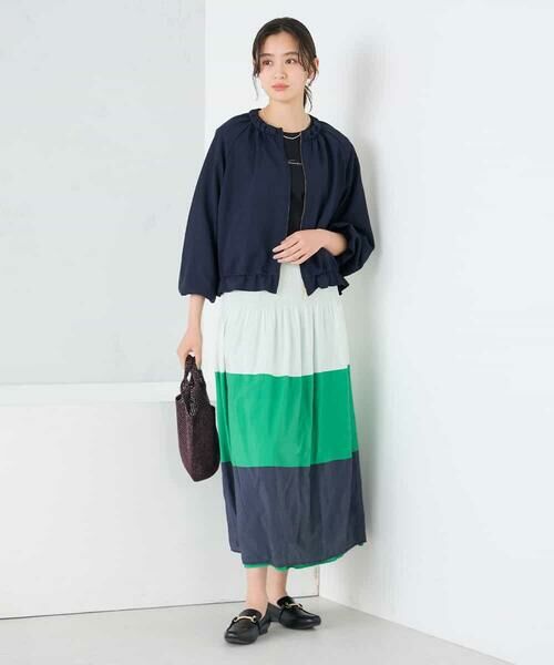 a.v.v / アー・ヴェ・ヴェ ノーカラージャケット | 【接触冷感/UVカット】リネンライクノーカラージップブルゾン【セットアップ対応/アンチピリング】 | 詳細10