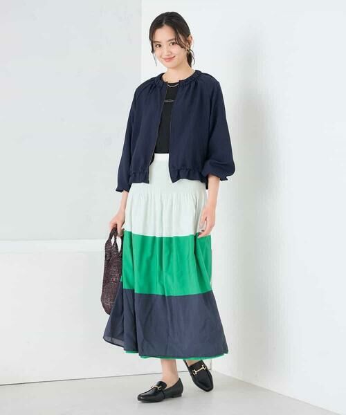 a.v.v / アー・ヴェ・ヴェ ノーカラージャケット | 【接触冷感/UVカット】リネンライクノーカラージップブルゾン【セットアップ対応/アンチピリング】 | 詳細11