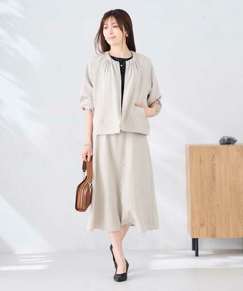 a.v.v / アー・ヴェ・ヴェ ノーカラージャケット | 【接触冷感/UVカット】リネンライクノーカラージップブルゾン【セットアップ対応/アンチピリング】 | 詳細15