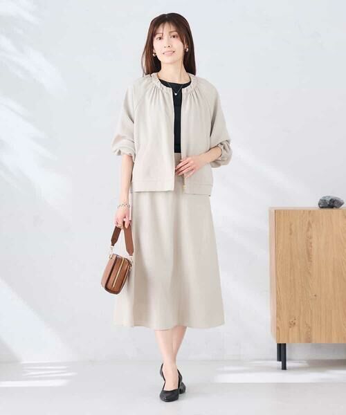 a.v.v / アー・ヴェ・ヴェ ノーカラージャケット | 【接触冷感/UVカット】リネンライクノーカラージップブルゾン【セットアップ対応/アンチピリング】 | 詳細16