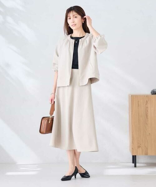 a.v.v / アー・ヴェ・ヴェ ノーカラージャケット | 【接触冷感/UVカット】リネンライクノーカラージップブルゾン【セットアップ対応/アンチピリング】 | 詳細17