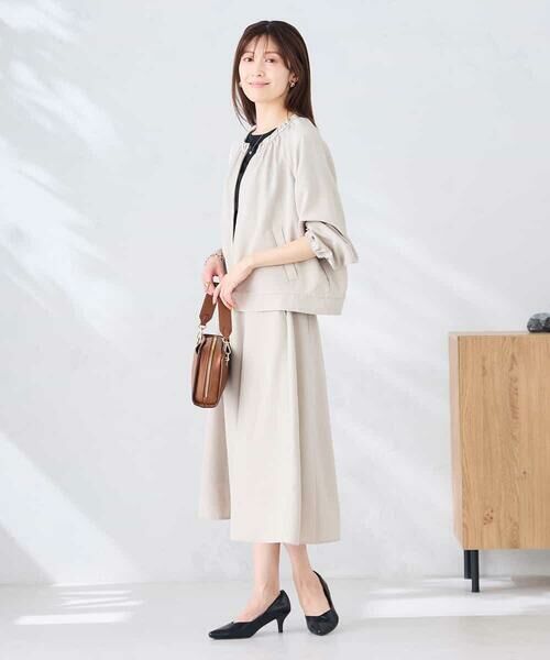 a.v.v / アー・ヴェ・ヴェ ノーカラージャケット | 【接触冷感/UVカット】リネンライクノーカラージップブルゾン【セットアップ対応/アンチピリング】 | 詳細18