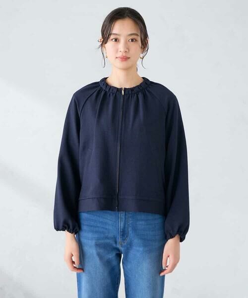 a.v.v / アー・ヴェ・ヴェ ノーカラージャケット | 【接触冷感/UVカット】リネンライクノーカラージップブルゾン【セットアップ対応/アンチピリング】 | 詳細19