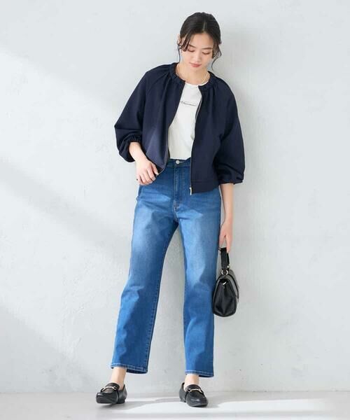 a.v.v / アー・ヴェ・ヴェ ノーカラージャケット | 【接触冷感/UVカット】リネンライクノーカラージップブルゾン【セットアップ対応/アンチピリング】 | 詳細5