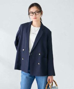 a.v.v / アー・ヴェ・ヴェ セットアップ | 【接触冷感/UVカット】リネンライクダブルブレストジャケット【セットアップ対応/アンチピリング】