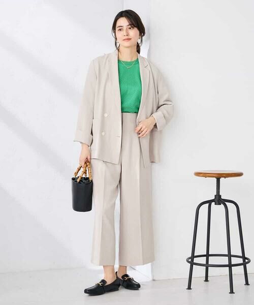 a.v.v / アー・ヴェ・ヴェ セットアップ | 【接触冷感/UVカット】リネンライクダブルブレストジャケット【セットアップ対応/アンチピリング】 | 詳細10