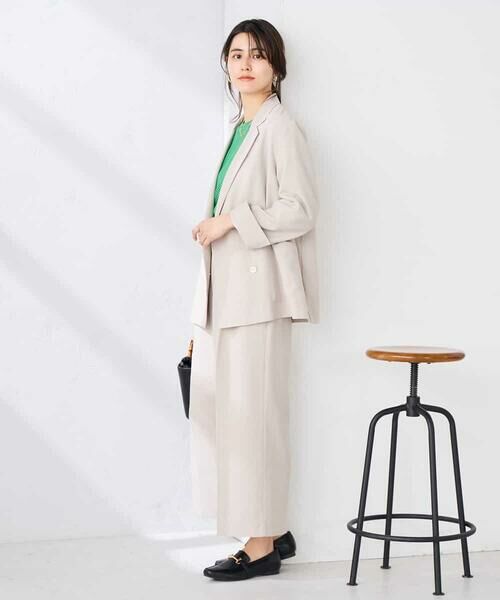 a.v.v / アー・ヴェ・ヴェ セットアップ | 【接触冷感/UVカット】リネンライクダブルブレストジャケット【セットアップ対応/アンチピリング】 | 詳細13