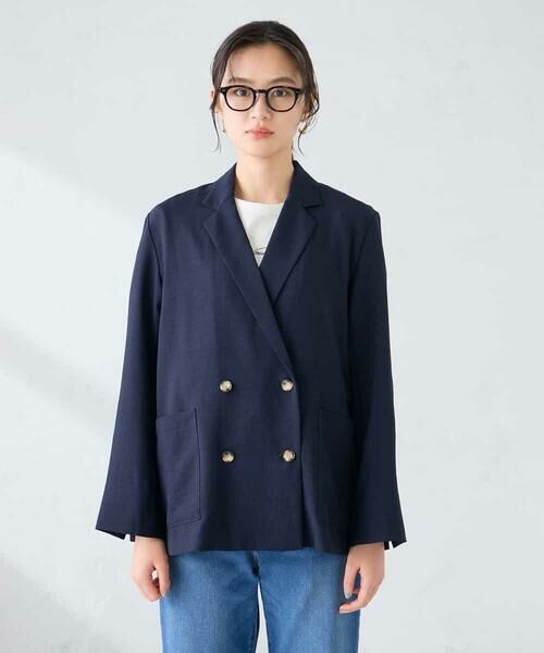 a.v.v / アー・ヴェ・ヴェ セットアップ | 【接触冷感/UVカット】リネンライクダブルブレストジャケット【セットアップ対応/アンチピリング】 | 詳細20